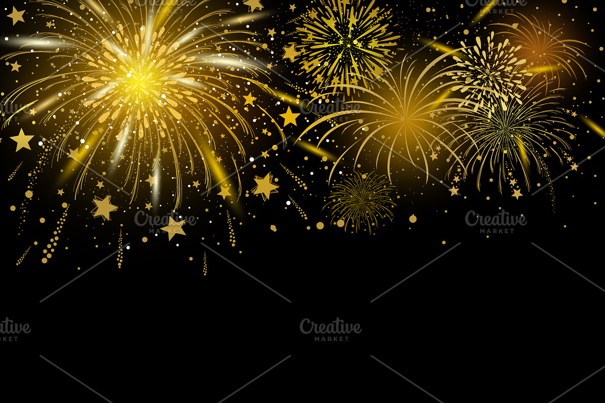 Gold fireworks background in Illustrations - product preview 8