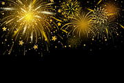 Gold fireworks background