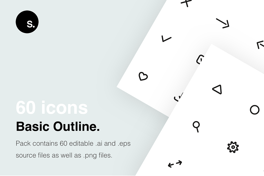 60 Basic outline icons in Graphics - product preview 8