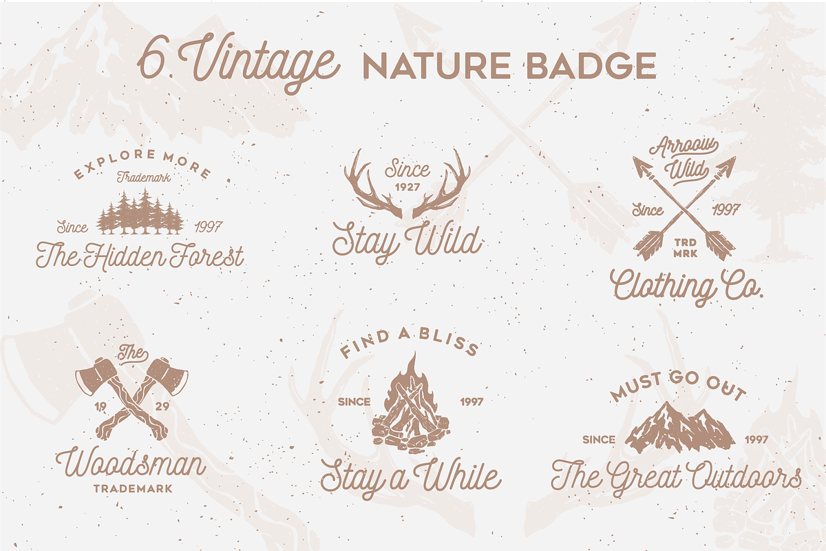 6 Vintage Nature Badges in Logo Templates - product preview 8
