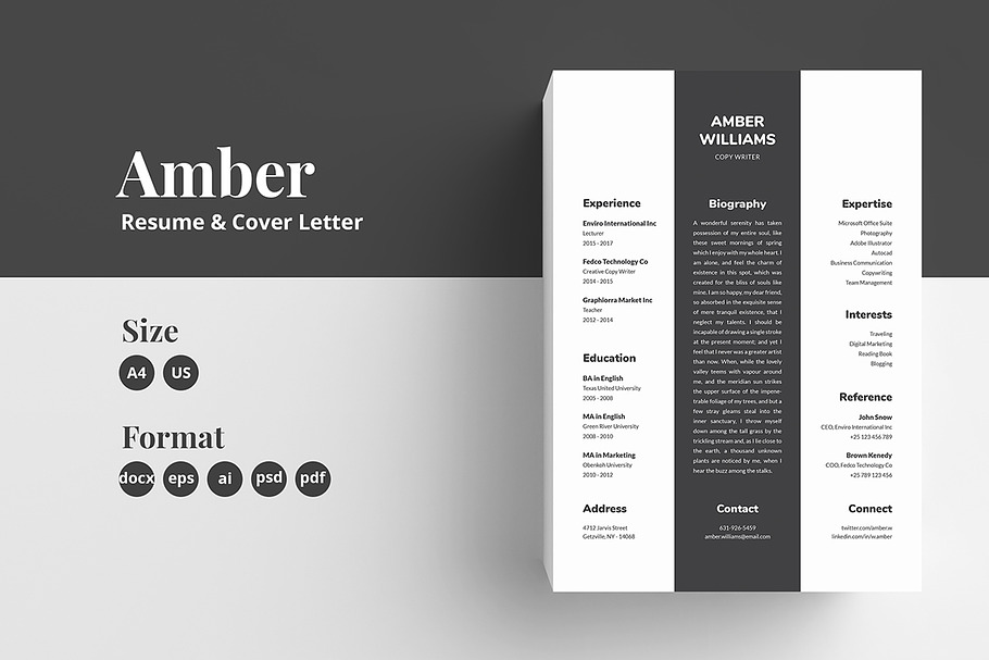 Resume/CV Template - Amber