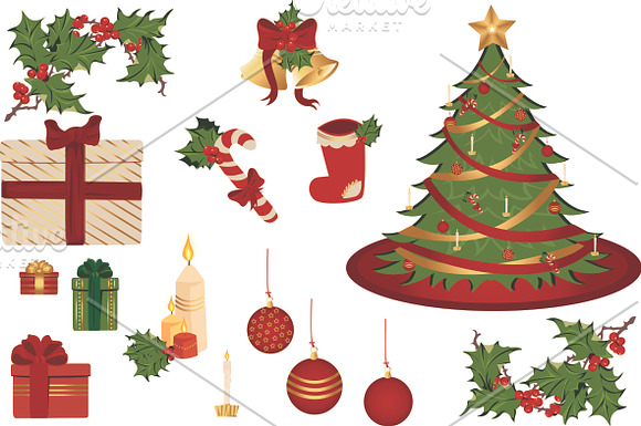 Christmas ornaments. Vector Pack x14 in Illustrations - product preview 2
