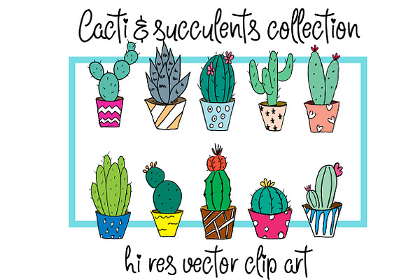 Cacti - Hi Res Vector Clip art