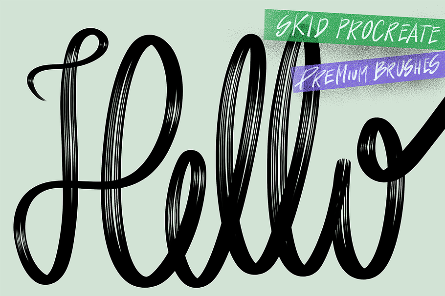 "Skid" Procreate lettering brushes in Photoshop Brushes - product preview 8
