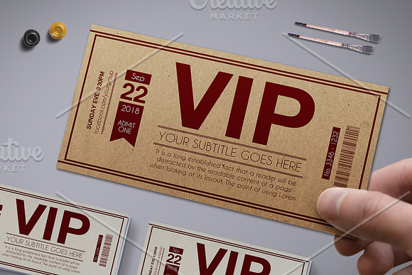 Multipurpose Retro VIP Pass Card in Card Templates - product preview 1