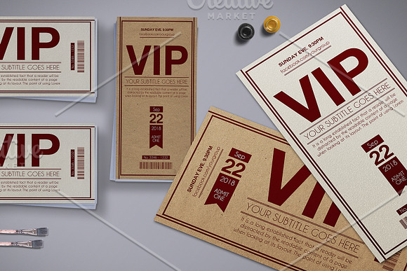 Multipurpose Retro VIP Pass Card in Card Templates - product preview 3