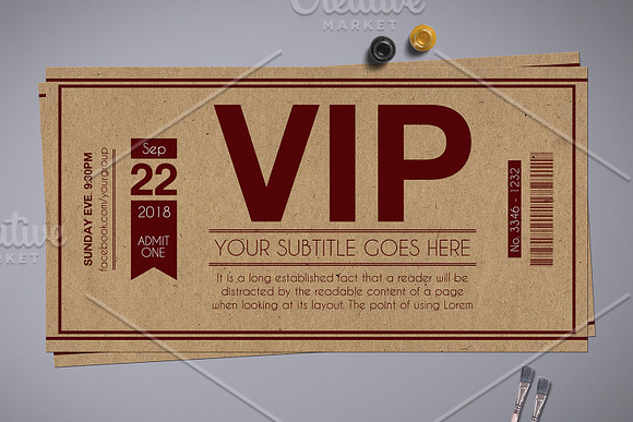 Multipurpose Retro VIP Pass Card in Card Templates - product preview 4