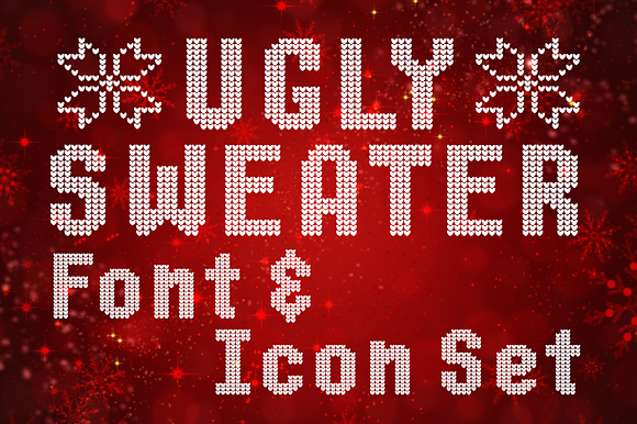 Ugly Sweater Font & Icon Set in Icon Fonts - product preview 4