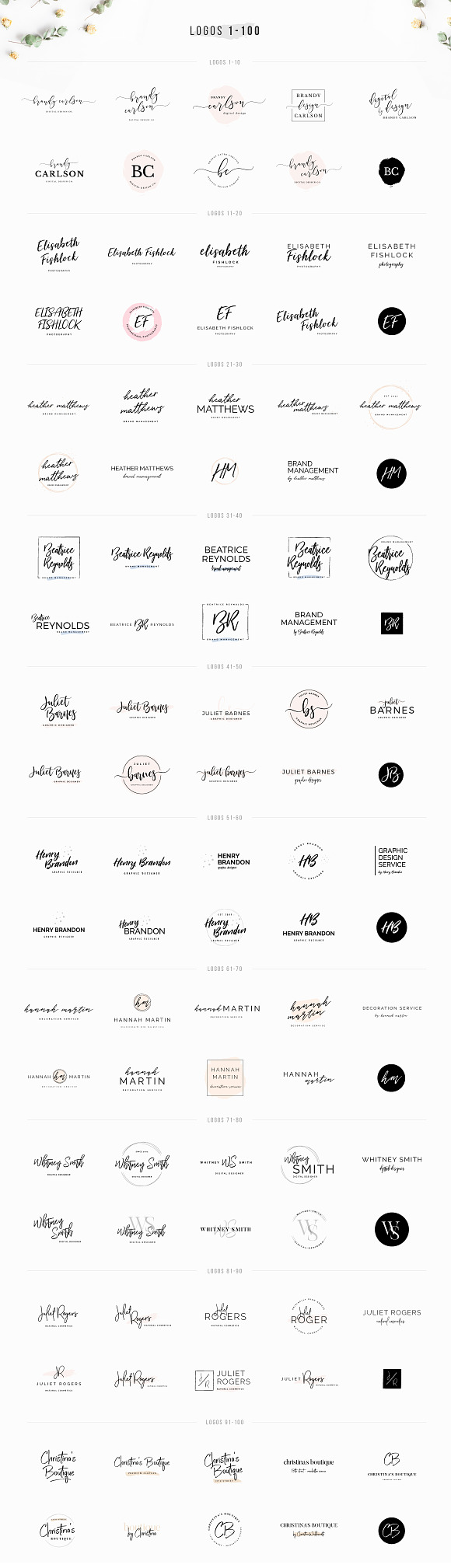 Typographer's Dream Box + 200 Logos in Script Fonts - product preview 21