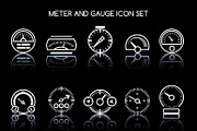 Meter and gauge icon set