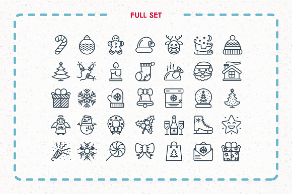 Christmas line icon set in Christmas Icons - product preview 1