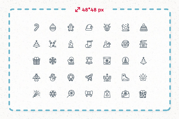 Christmas line icon set in Christmas Icons - product preview 2