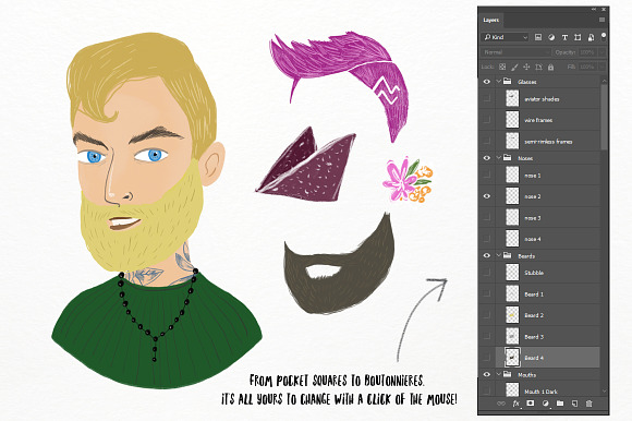 FaceBox Portrait Creator Male in Illustrations - product preview 3