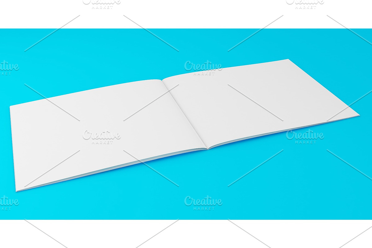 3D Illustration of Brochure Template on color background in Illustrations - product preview 8