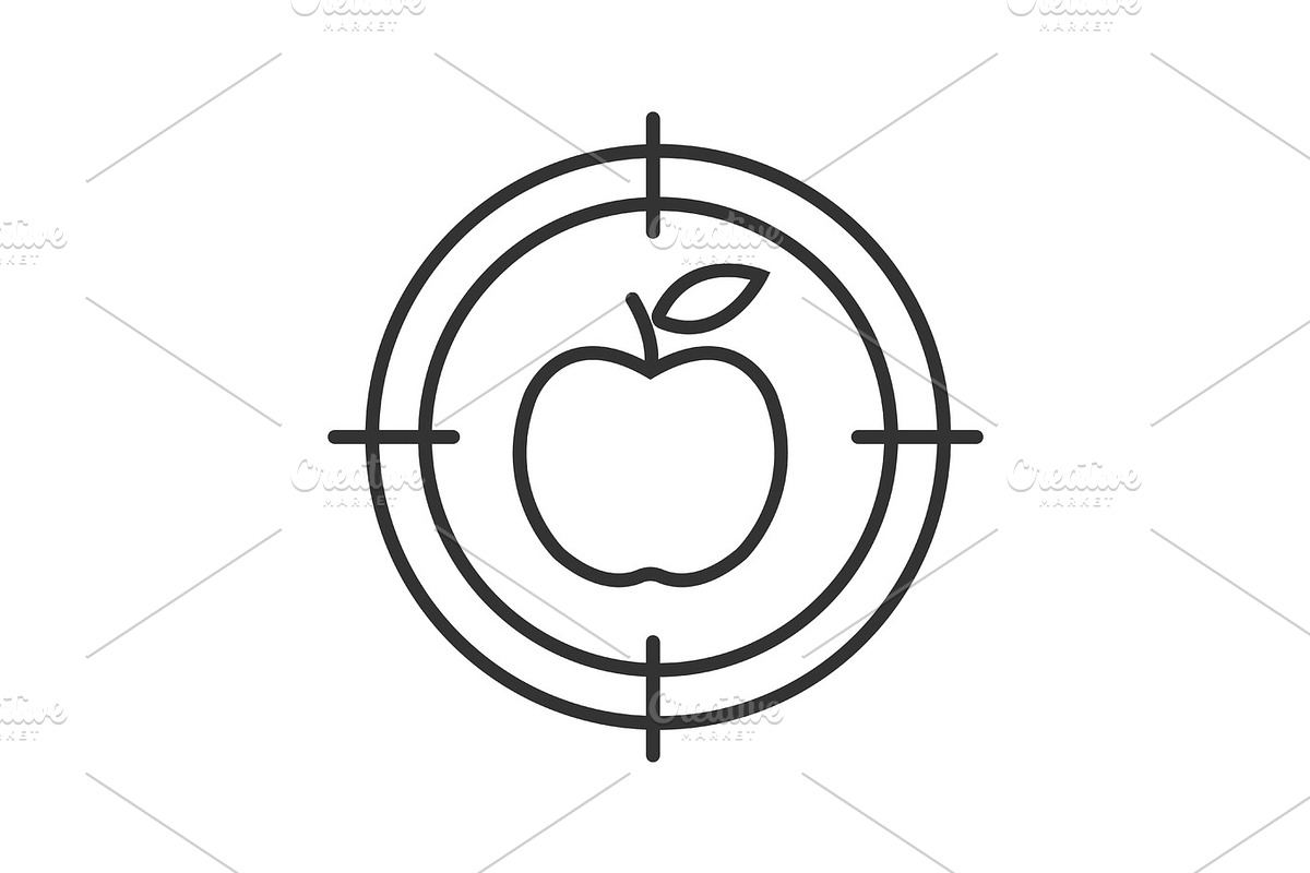 Aim on apple linear icon in Graphics - product preview 8