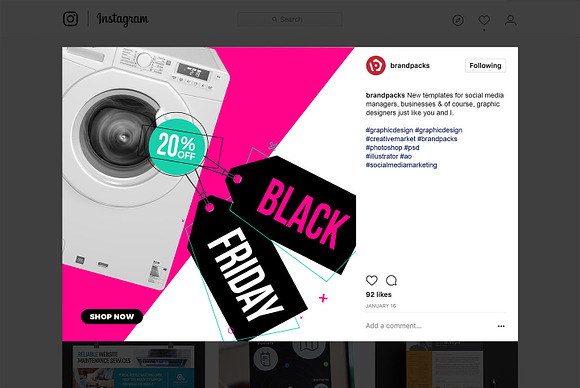 Black Friday Social Media Templates in Instagram Templates - product preview 7