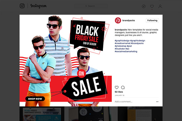 Black Friday Social Media Templates in Instagram Templates - product preview 9