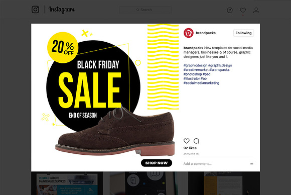 Black Friday Social Media Templates in Instagram Templates - product preview 11