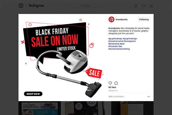 Black Friday Social Media Templates in Instagram Templates - product preview 12