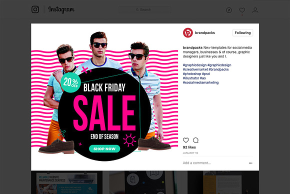 Black Friday Social Media Templates in Instagram Templates - product preview 15