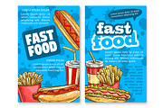 Fast food lunch sketch poster template set design