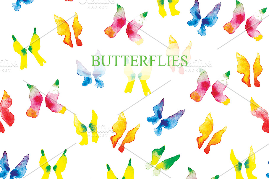 Watercolor butterflies in Illustrations - product preview 8