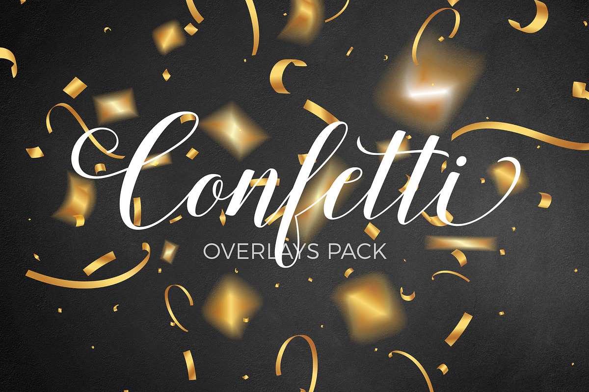 Gold confetti overlays  in Graphics - product preview 8
