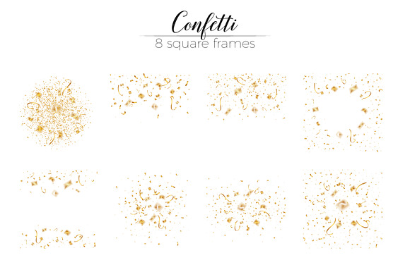 Gold confetti overlays  in Graphics - product preview 5