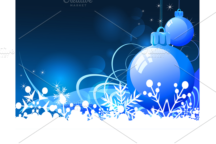Christmas blue decorations in Illustrations - product preview 8