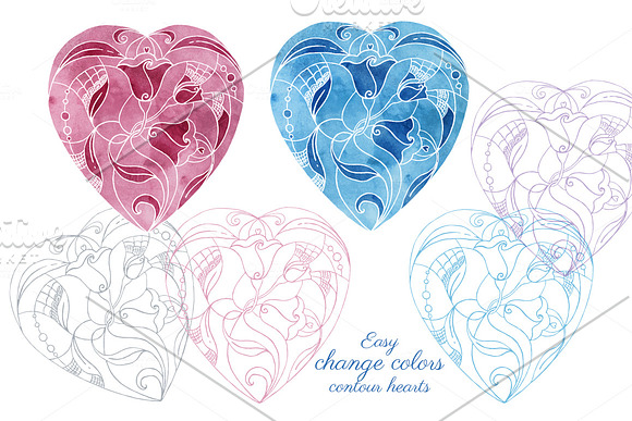 Watercolor heart. Abstraction #2 in Illustrations - product preview 1