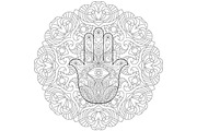 Hand of Fatima Tattoo with Mandala