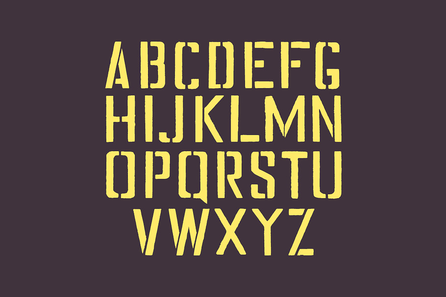 Stencil english alphabet. in Display Fonts - product preview 8