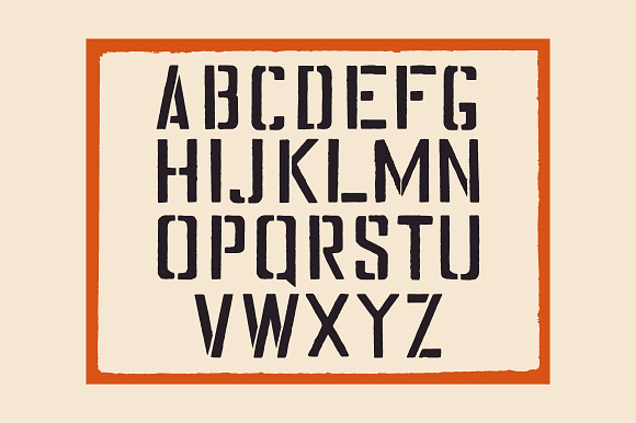 Stencil english alphabet. in Display Fonts - product preview 1