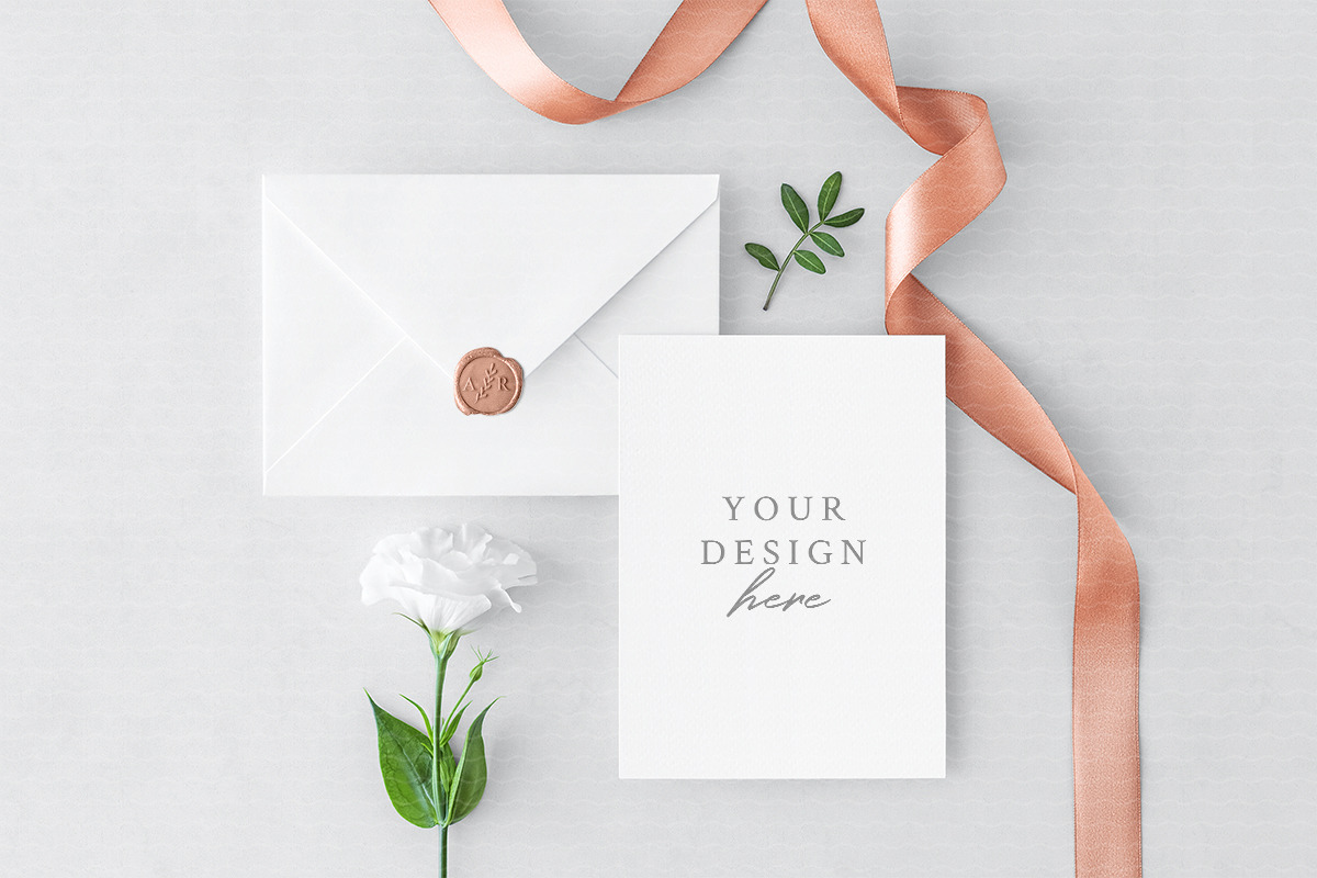 Invitation Card & Envelope in Print Mockups - product preview 8