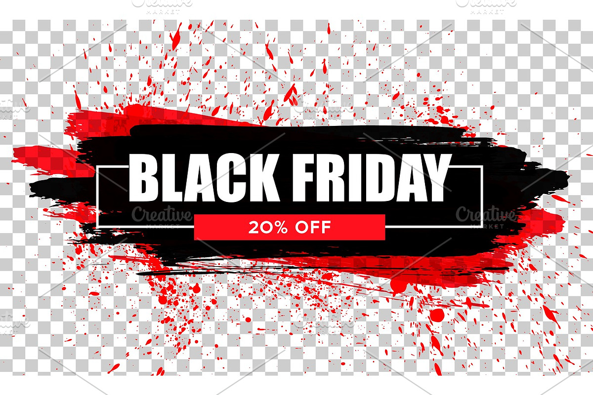 Black friday sale. Black web banner in Objects - product preview 8