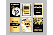 Black friday sale. Black web banner. Poster Sale. The original inscription. Vector illustration