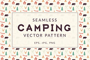Seamless Retro Camping Pattern