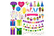 Party colorful icons set
