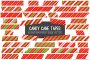 Vector Candy Cane Tape Strips