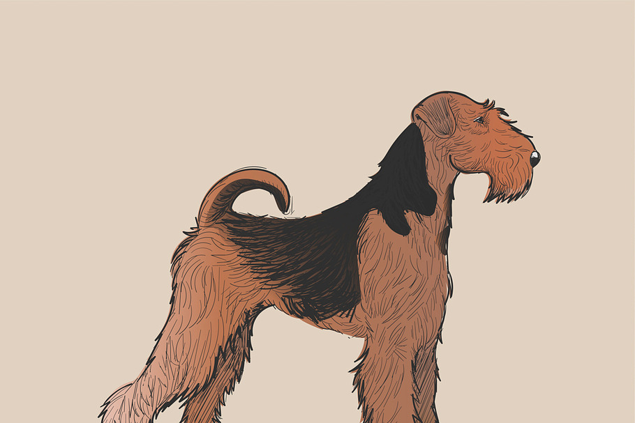 Drawing style of dog vector