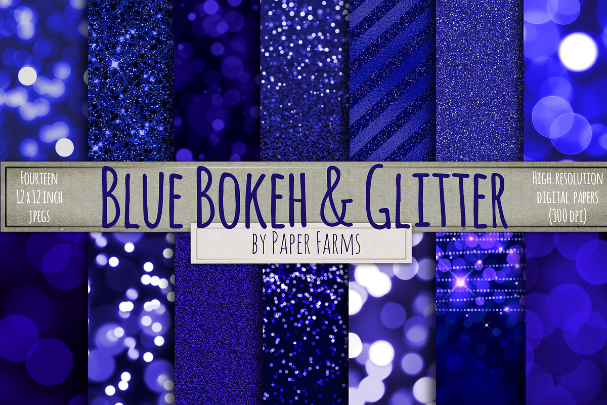 Blue bokeh and glitter in Patterns - product preview 8