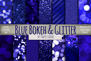 Blue bokeh and glitter