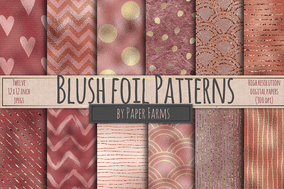 Rose gold foil patterns in Patterns - product preview 8