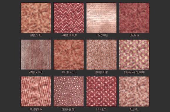 Rose gold foil patterns in Patterns - product preview 1