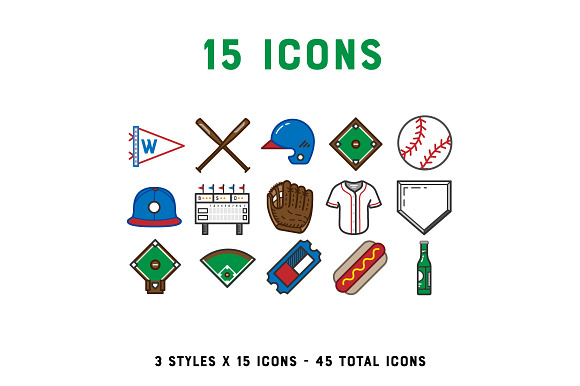 Baseball Vector Icon Set in Sports Icons - product preview 1