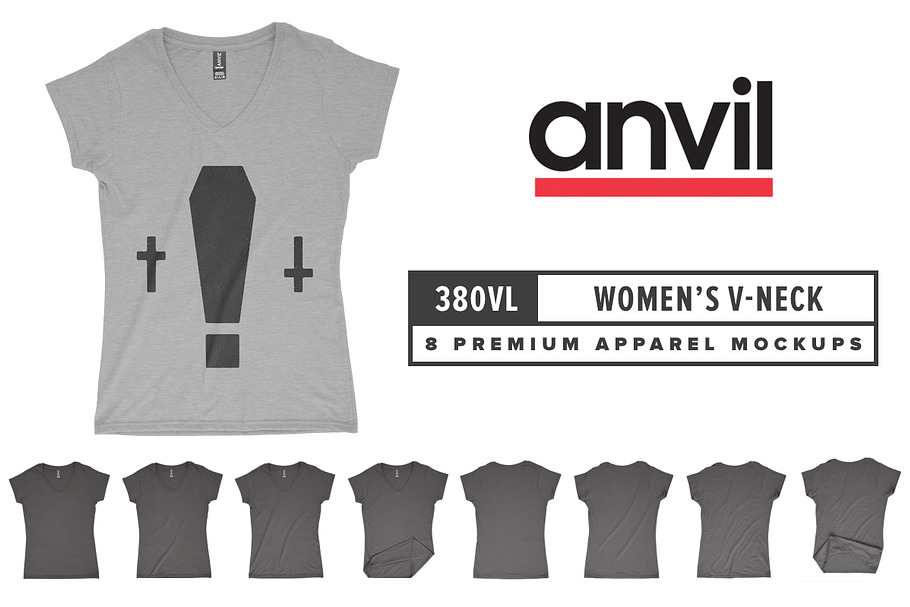 Anvil 380VL Women's V-Neck Mockups in Product Mockups - product preview 8