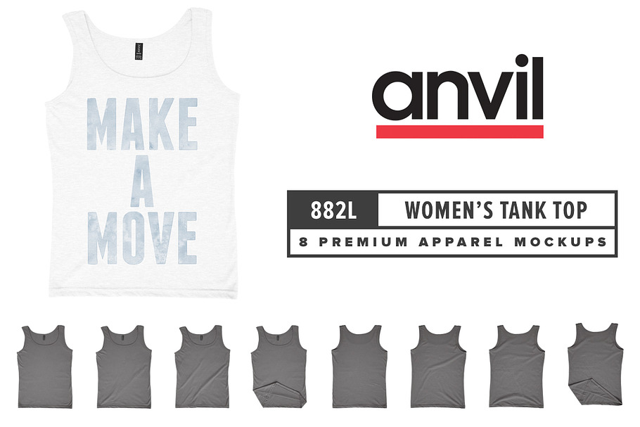 Anvil 882L Women's Lightweight Tank in Product Mockups - product preview 8