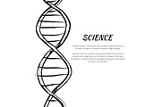 Science DNA Code Structure Icon Vector Poster