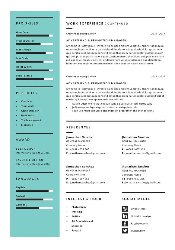 Resume/CV | Rossy in Resume Templates - product preview 4