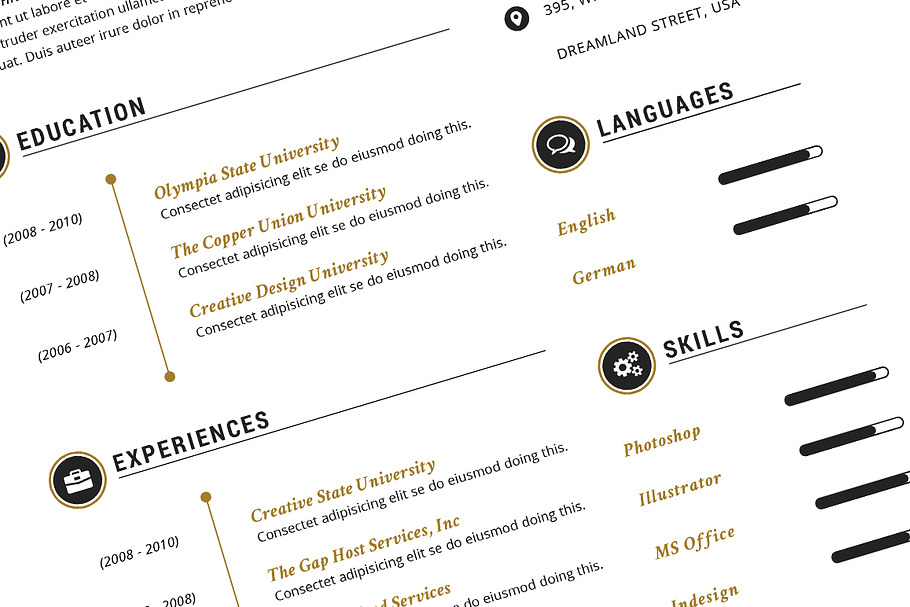 The Elegant Resume/CV Set Template